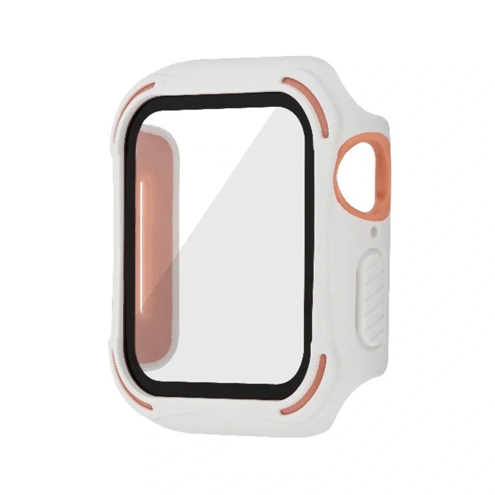 WITHit White/Pink Dual Layer Rugged Bumper w Integrated Glass Protection
